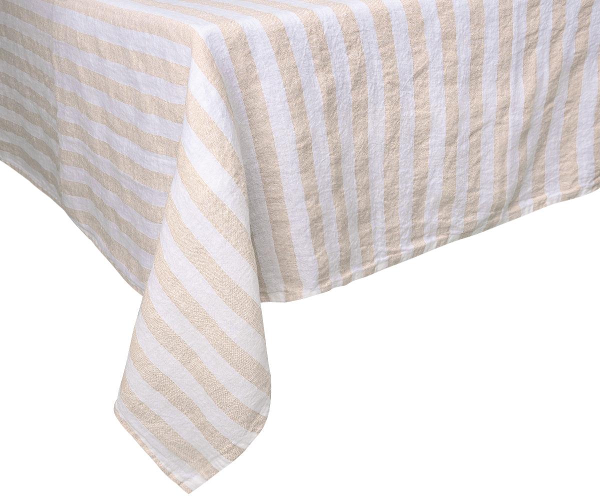 Linen Striped Tablecloth