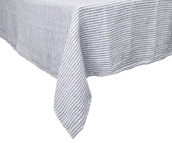 Narrow Stripe Linen Rectangle Tablecloth - Striped Tablecloth