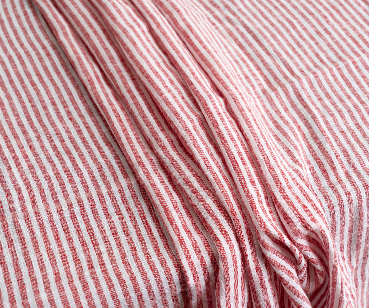 Narrow Stripe Linen Rectangle Tablecloth - Striped Tablecloth