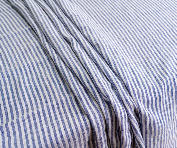 Narrow Stripe Linen Rectangle Tablecloth - Striped Tablecloth
