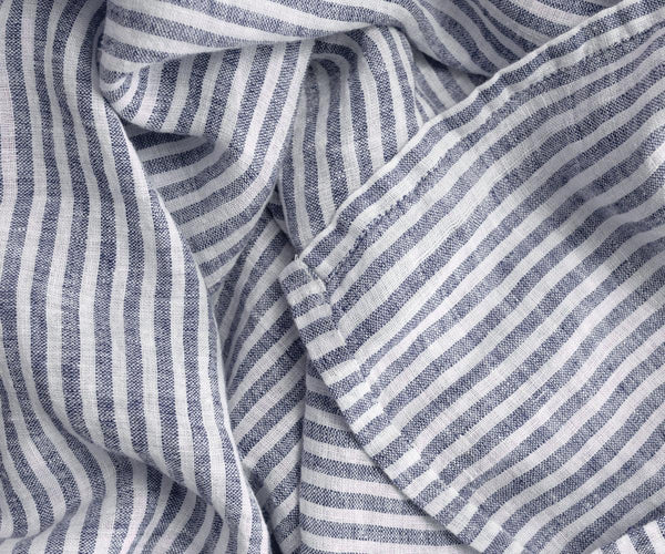 Narrow Stripe Linen Rectangle Tablecloth - Striped Tablecloth