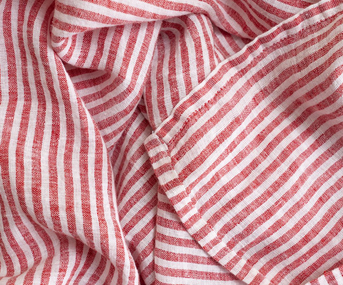 Narrow Stripe Linen Rectangle Tablecloth - Striped Tablecloth