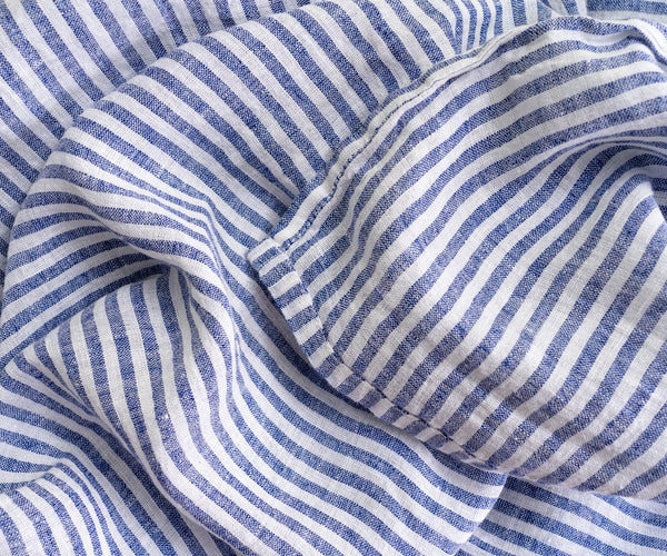 Narrow Stripe Linen Rectangle Tablecloth - Striped Tablecloth