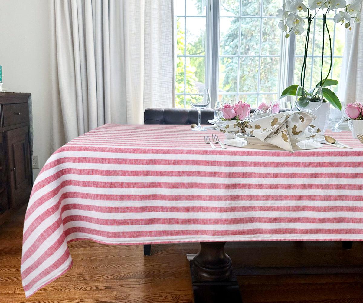 Linen Striped Tablecloth