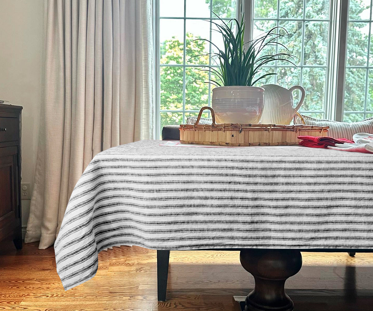 Linen Tablecloth - Striped Tablecloths