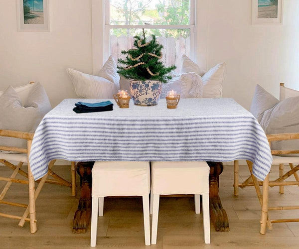 Linen Tablecloth - Striped Tablecloths