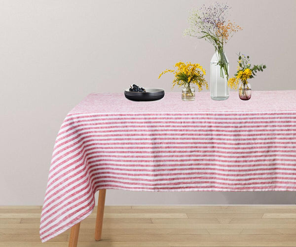 Linen Tablecloth - Rectangle Striped Tablecloths