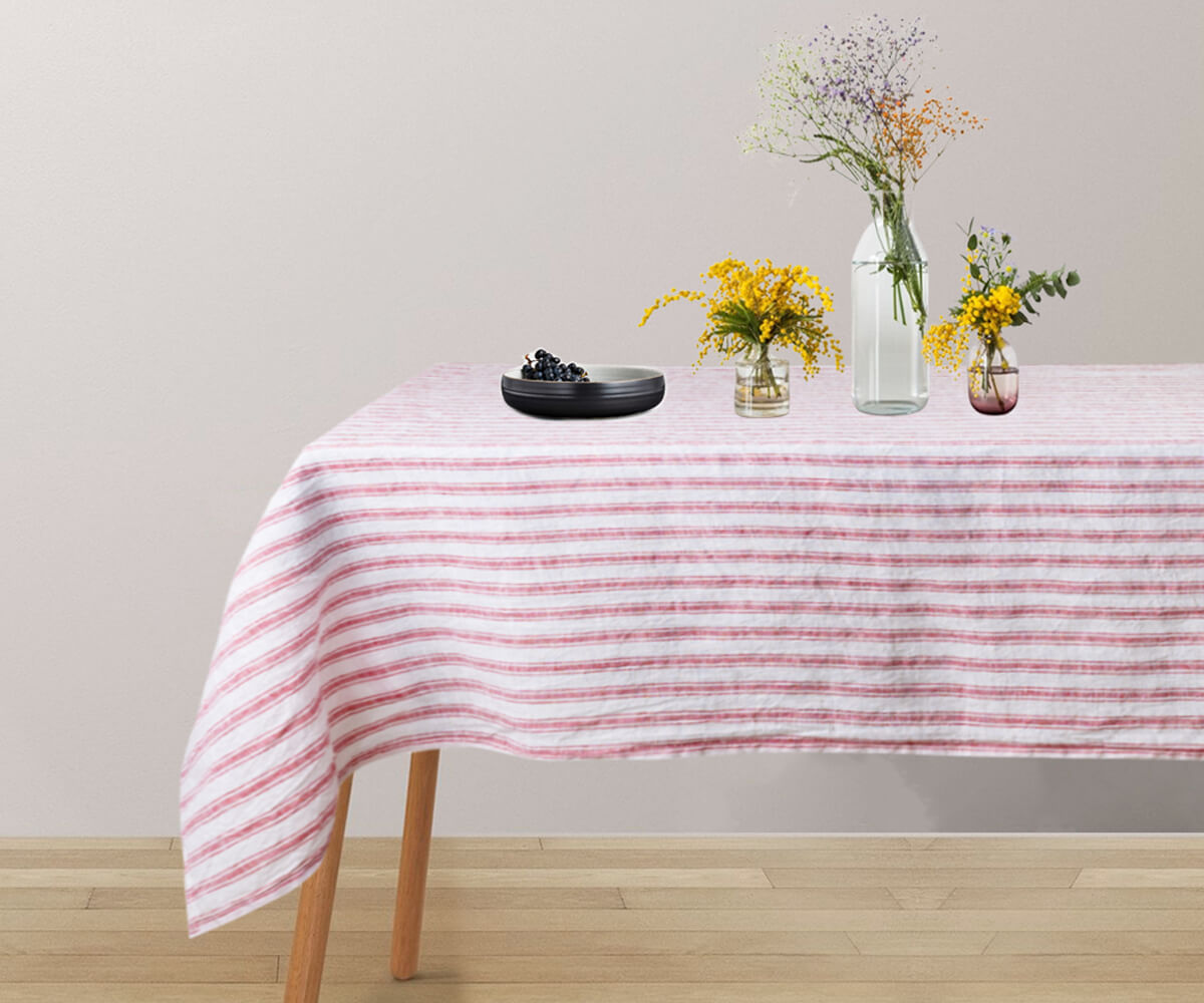 Linen Tablecloth - Striped Tablecloths