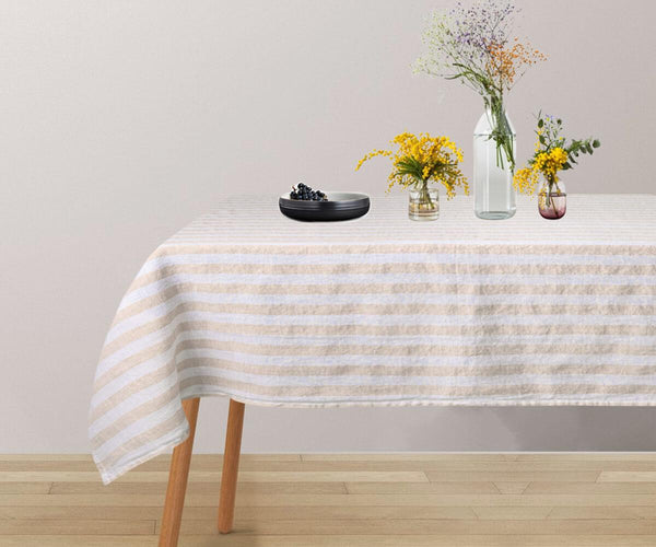 Linen Striped Tablecloth