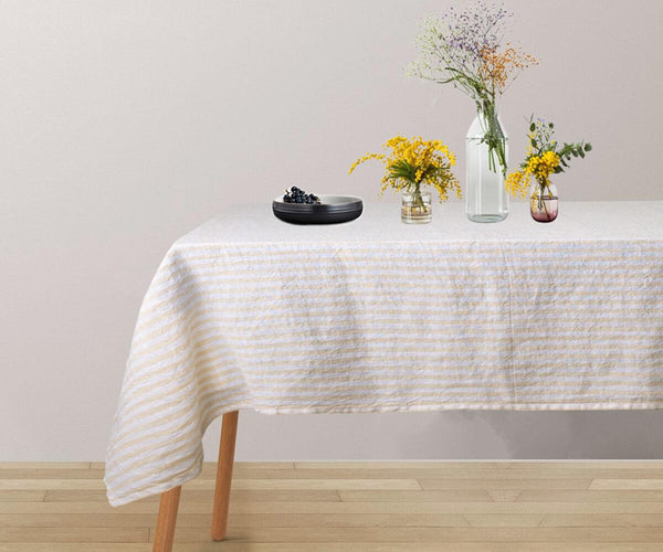 Linen Tablecloth - Rectangle Striped Tablecloths