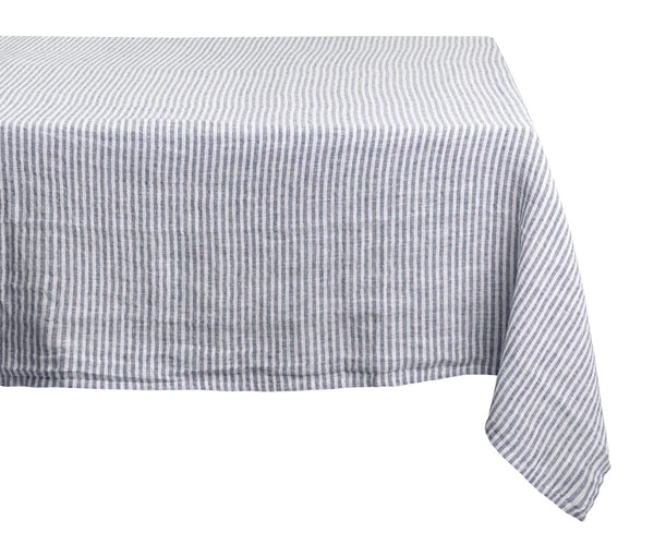 Narrow Stripe Linen Rectangle Tablecloth - Striped Tablecloth