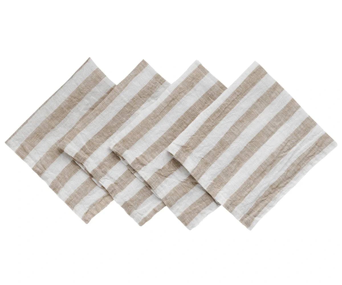 Italian Stripe Linen Napkins