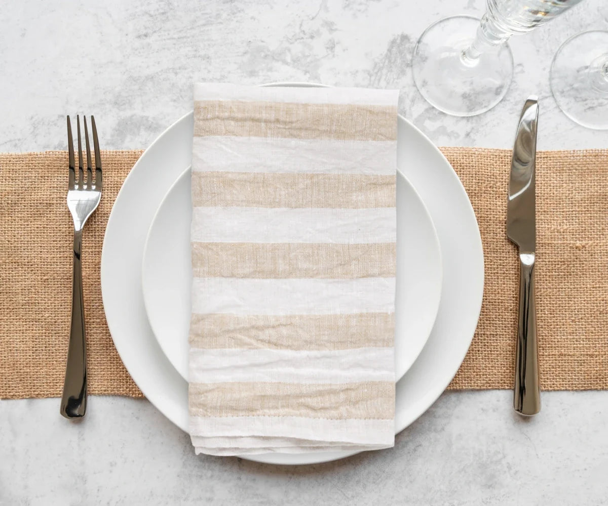 Italian Stripe Linen Napkins