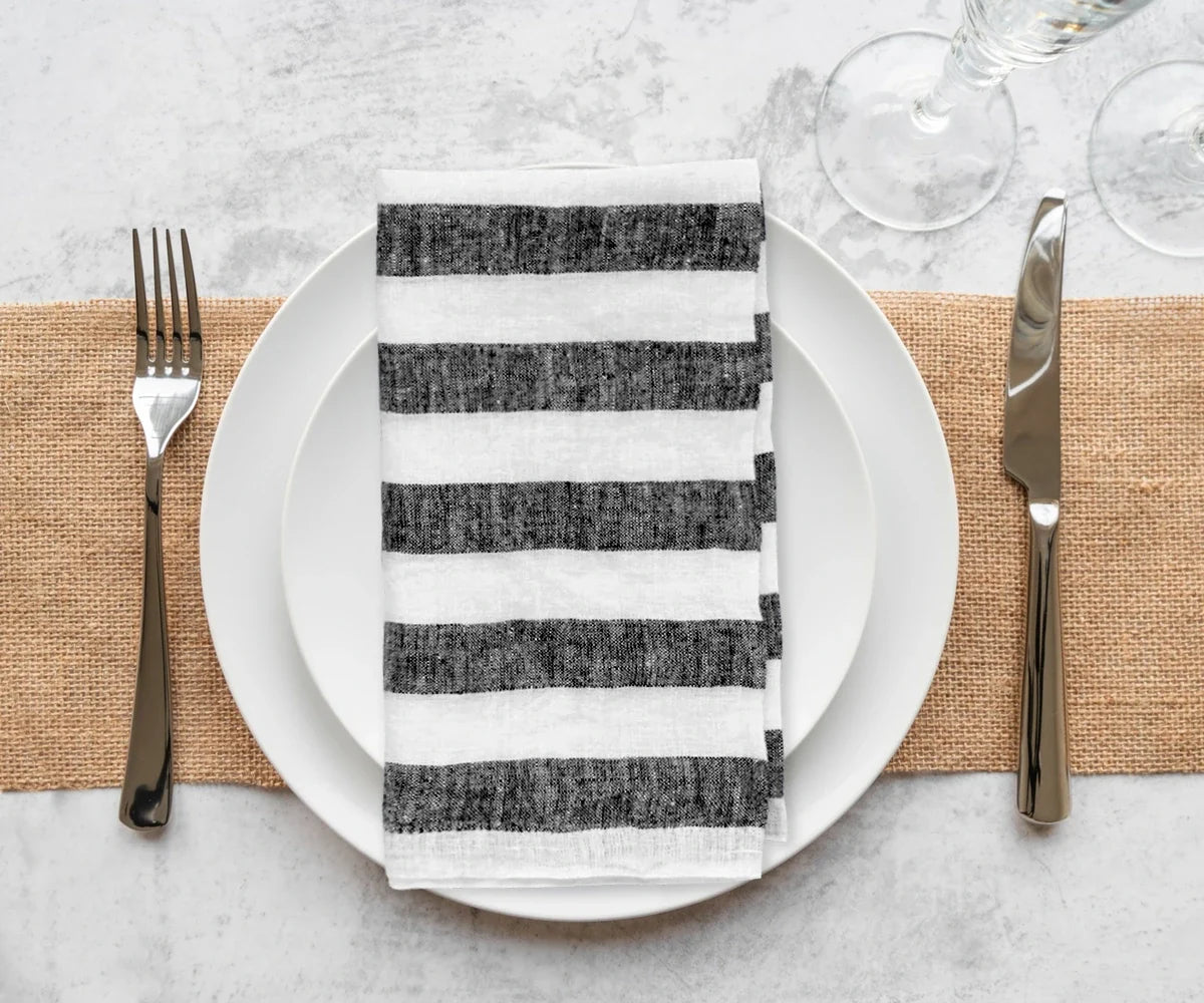 Italian Stripe Linen Napkins