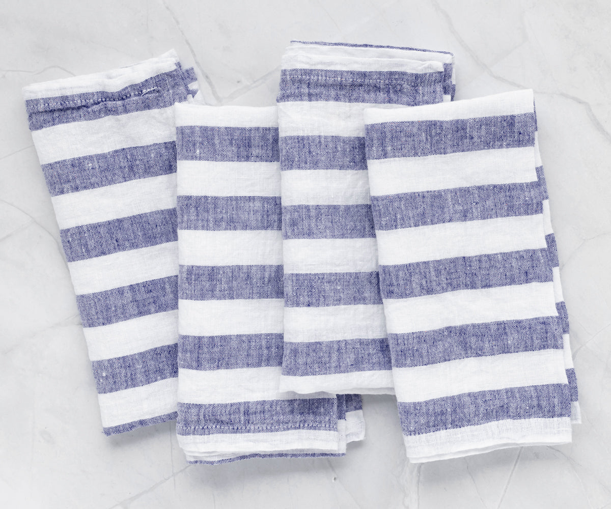 Italian Stripe Linen Napkins