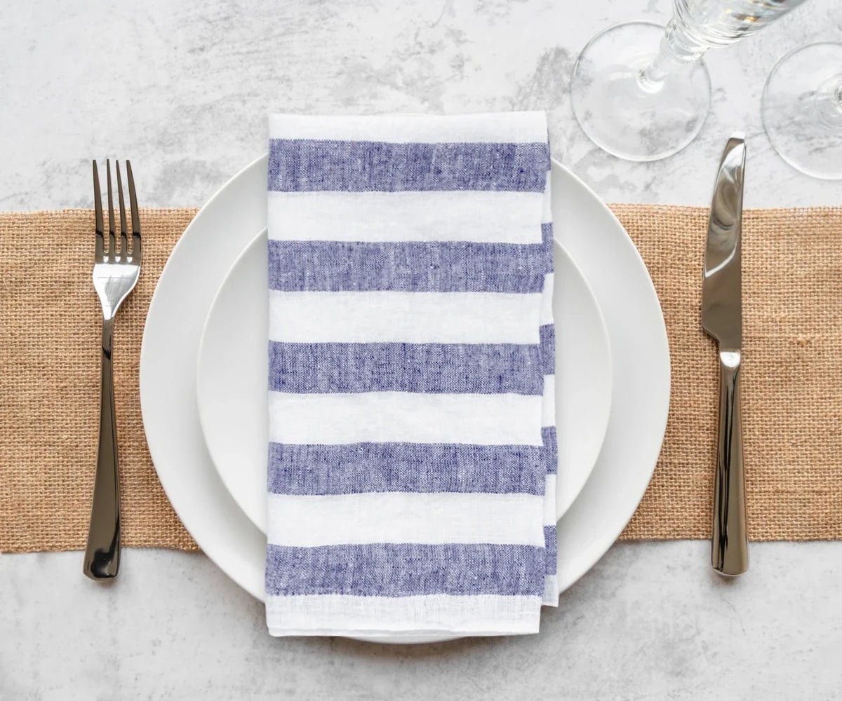 Italian Stripe Linen Napkins