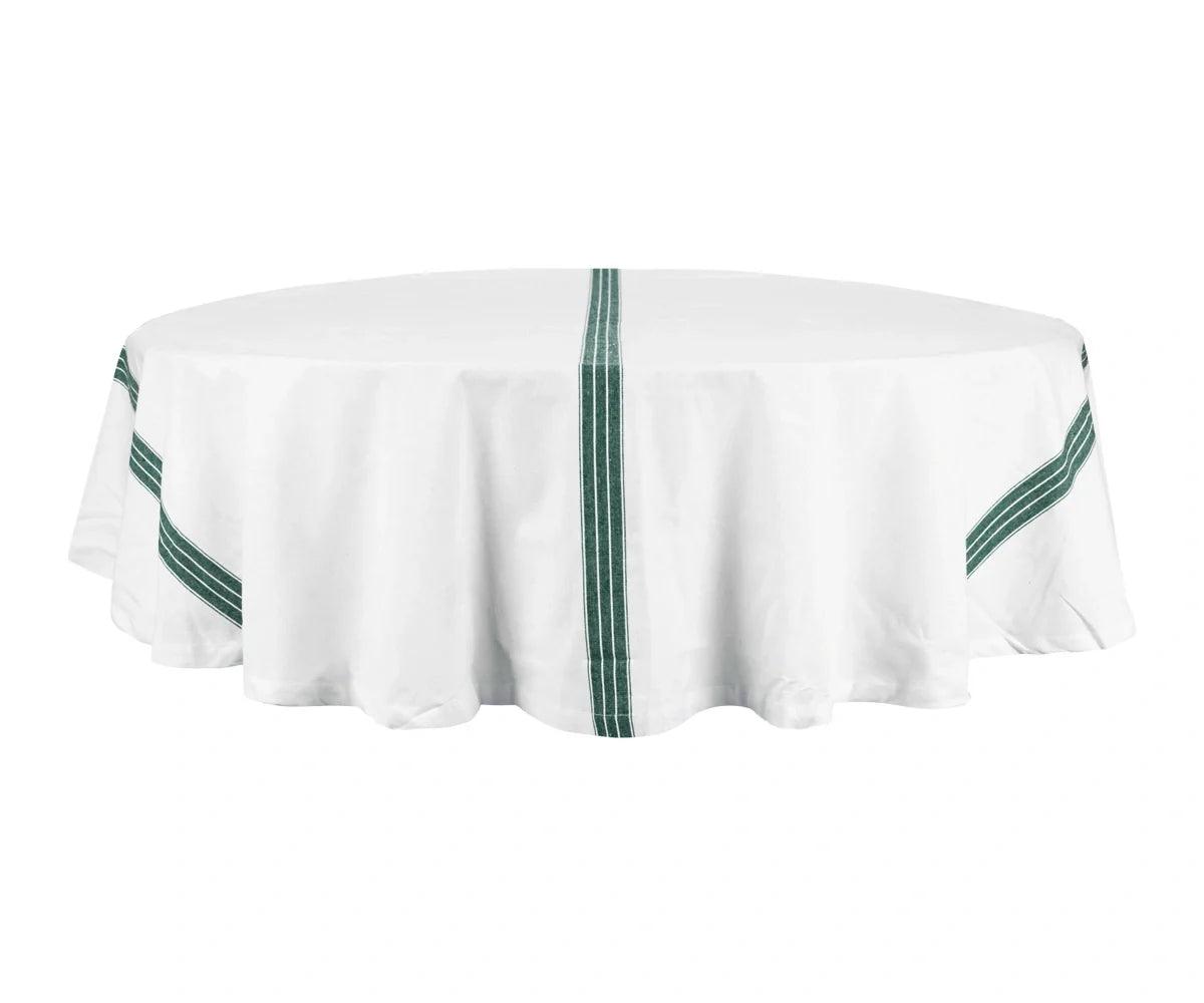 Round Tablecloth 63 inch - Striped Cotton Tablecloth
