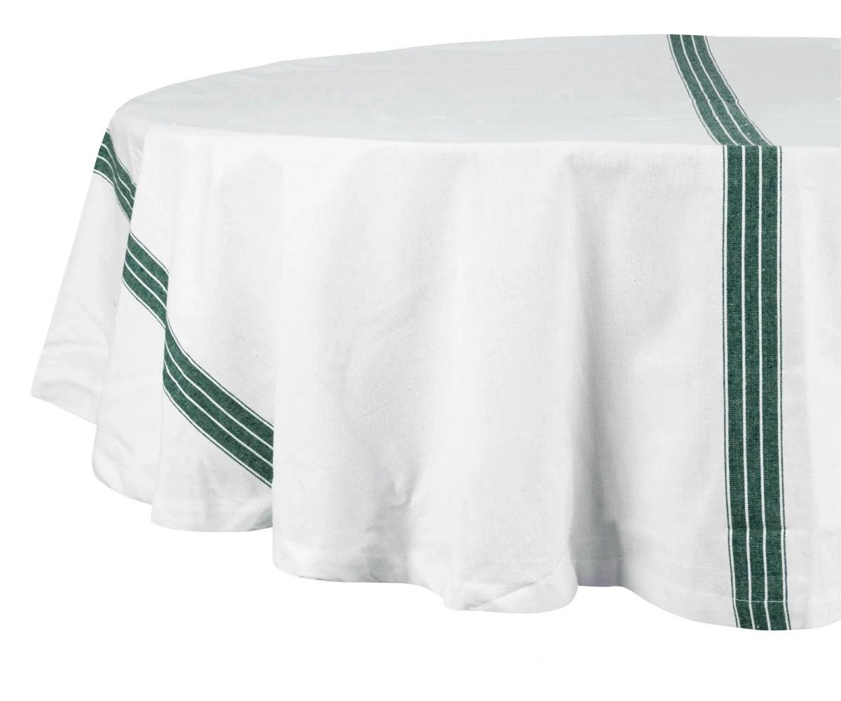 Round Tablecloth 63 inch - Striped Cotton Tablecloth