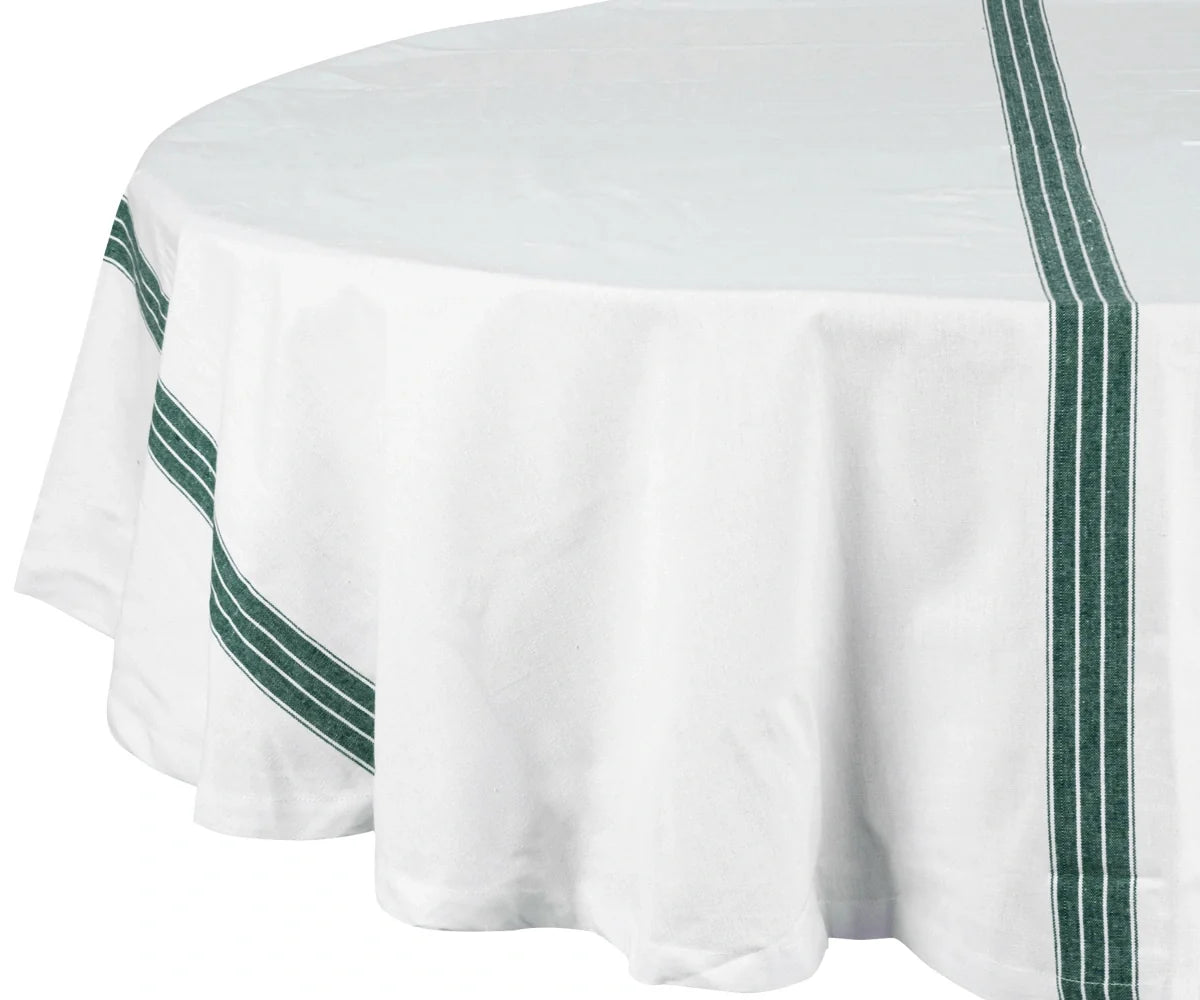 Round Tablecloth 63 inch - Striped Cotton Tablecloth
