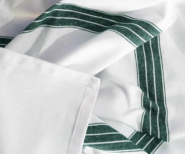Green Striped Round Tablecloth