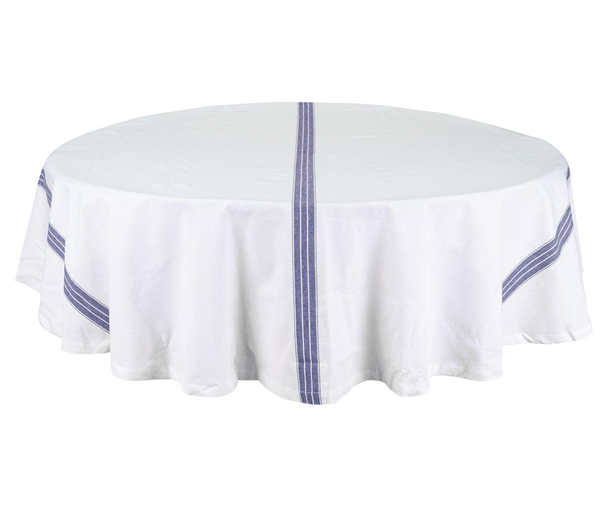 Round Tablecloth 63 inch - Striped Cotton Tablecloth