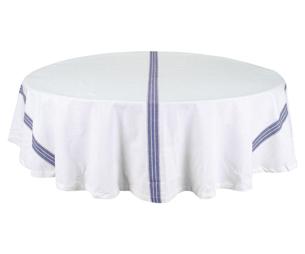 Round Tablecloth 63 inch - Striped Cotton Tablecloth