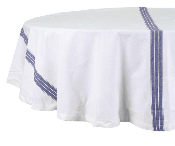 Round Tablecloth 63 inch - Striped Cotton Tablecloth