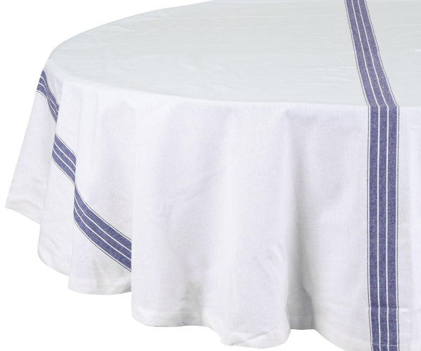 Round Tablecloth 63 inch - Striped Cotton Tablecloth