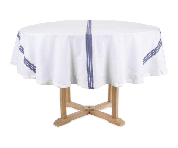 Round Tablecloth 63 inch - Striped Cotton Tablecloth
