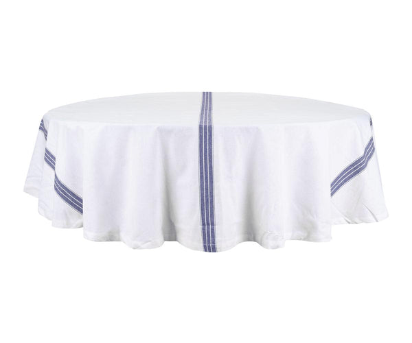 Round Tablecloth 63 inch - Striped Cotton Tablecloth