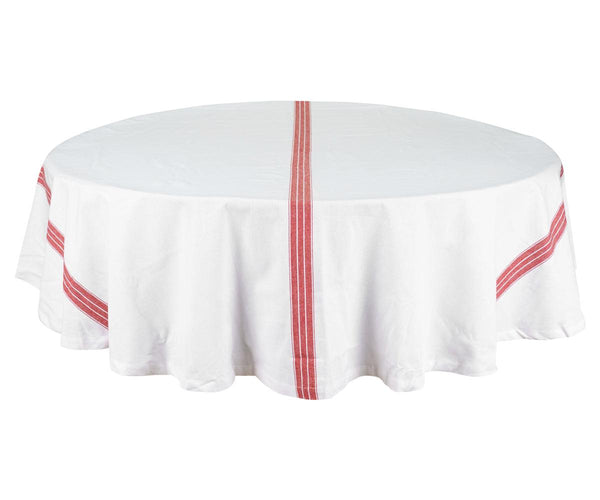 Round Tablecloth 63 inch - Striped Cotton Tablecloth