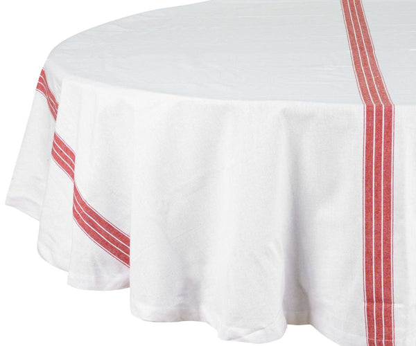 Round Tablecloth 63 inch - Striped Cotton Tablecloth