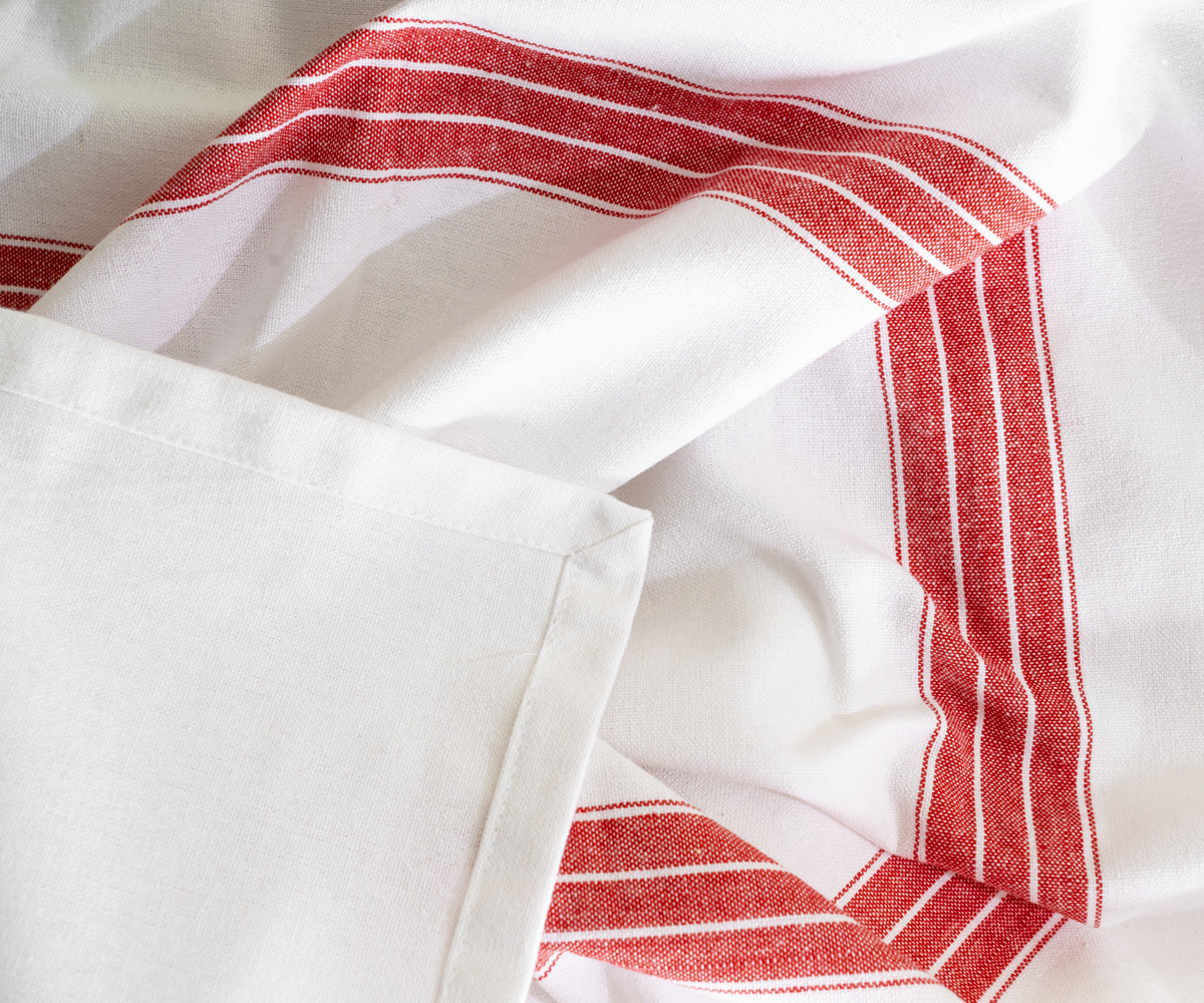 Round Tablecloth 63 inch - Striped Cotton Tablecloth
