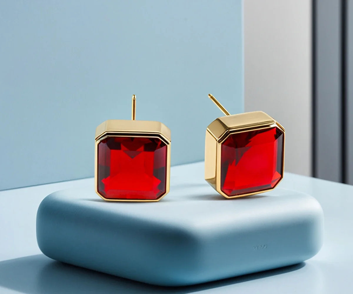 Garnet Stud Earrings