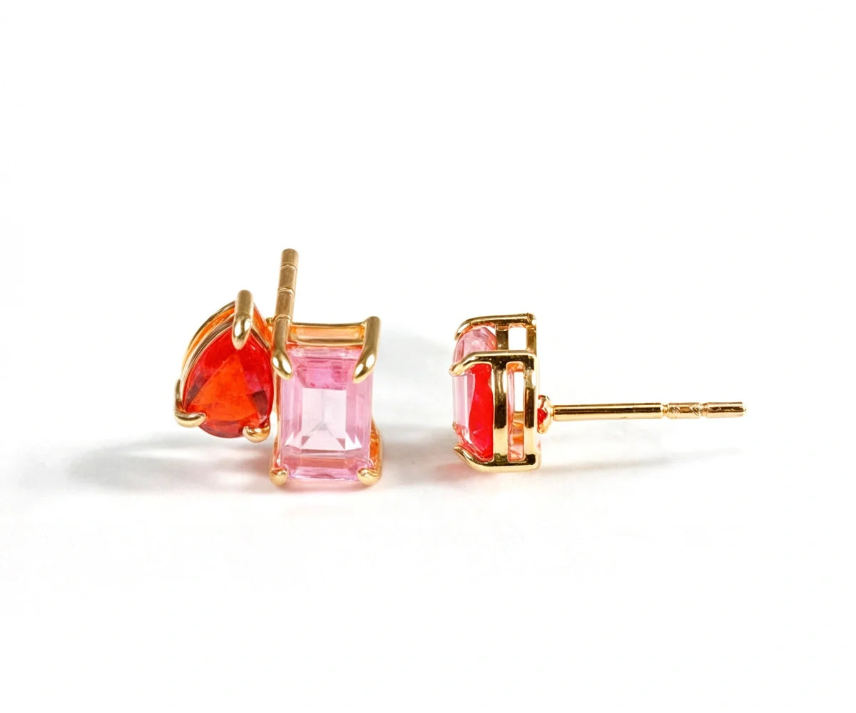 Ruby Stud Earrings - Toi Et Moi Earrings