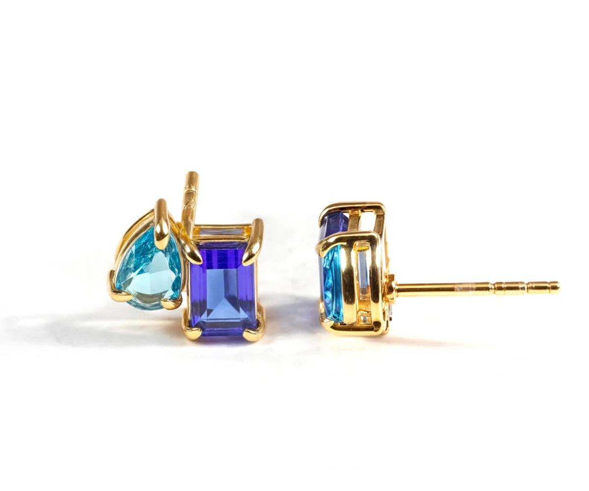 Blue Sapphire Earrings - Toi Et Moi Earrings
