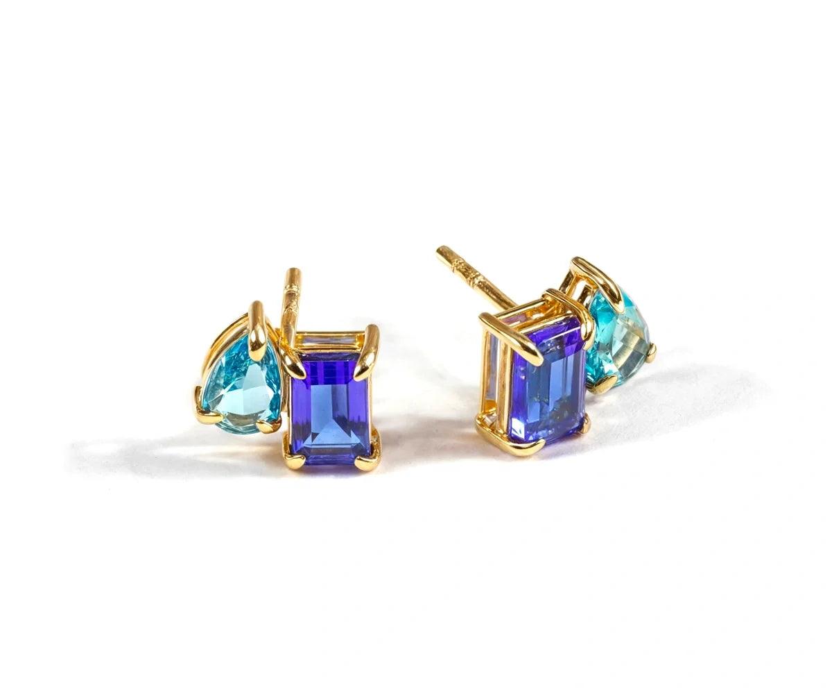 Blue Sapphire Earrings - Toi Et Moi Earrings