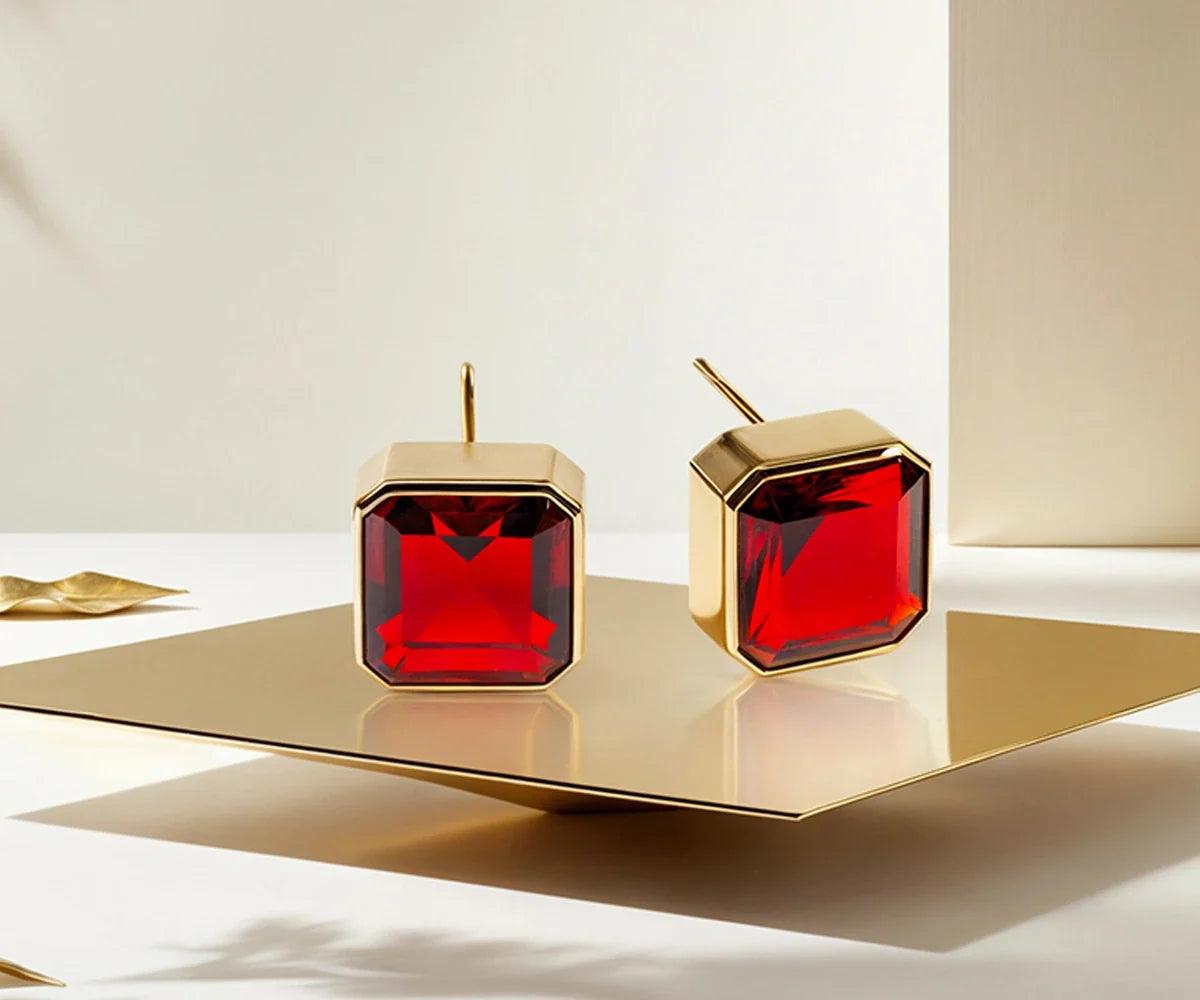 Garnet Stud Earrings
