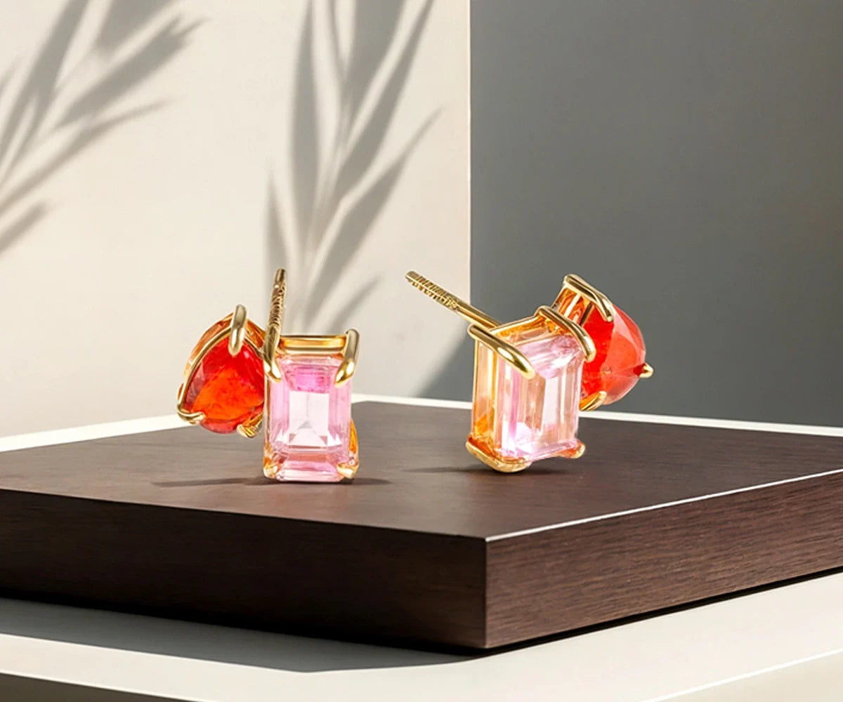 Ruby Stud Earrings - Toi Et Moi Earrings