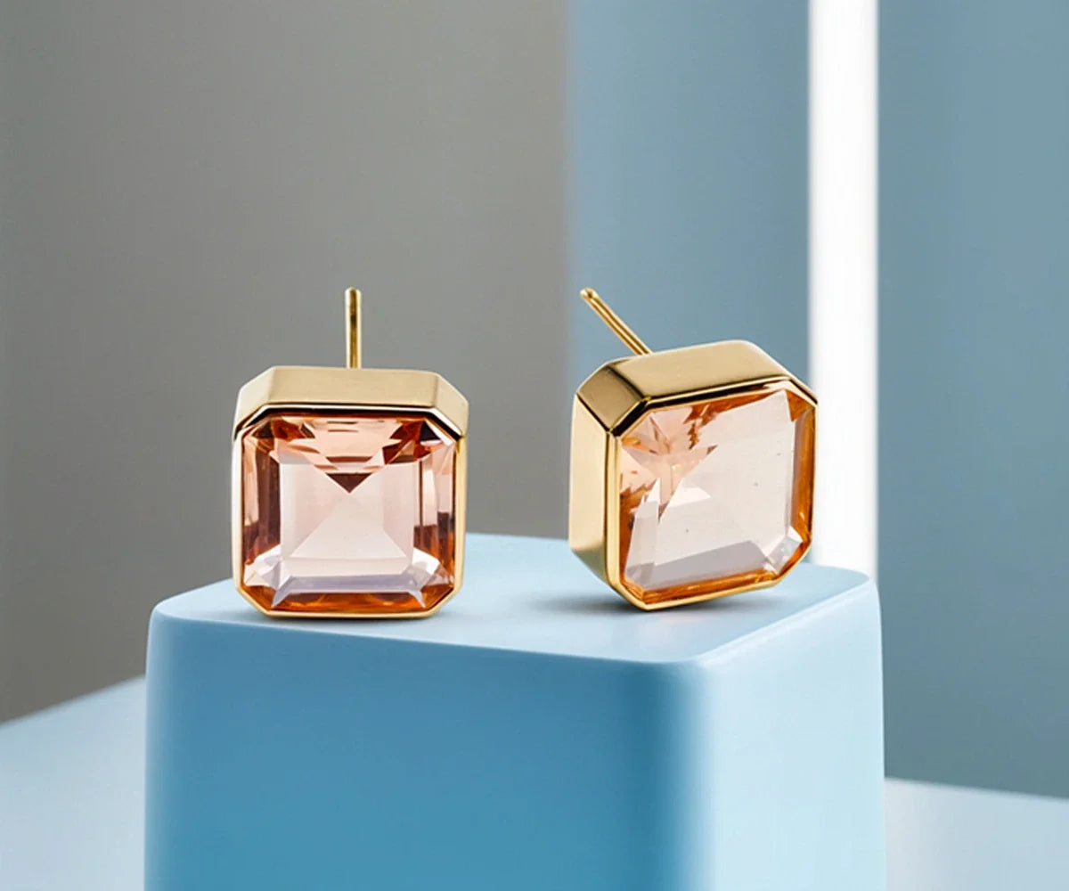 Morganite Studs Earrings
