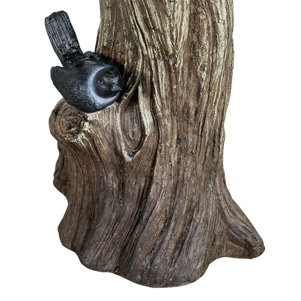 Concrete Tree Stump Bird Bath Log and Knot 23 Inch