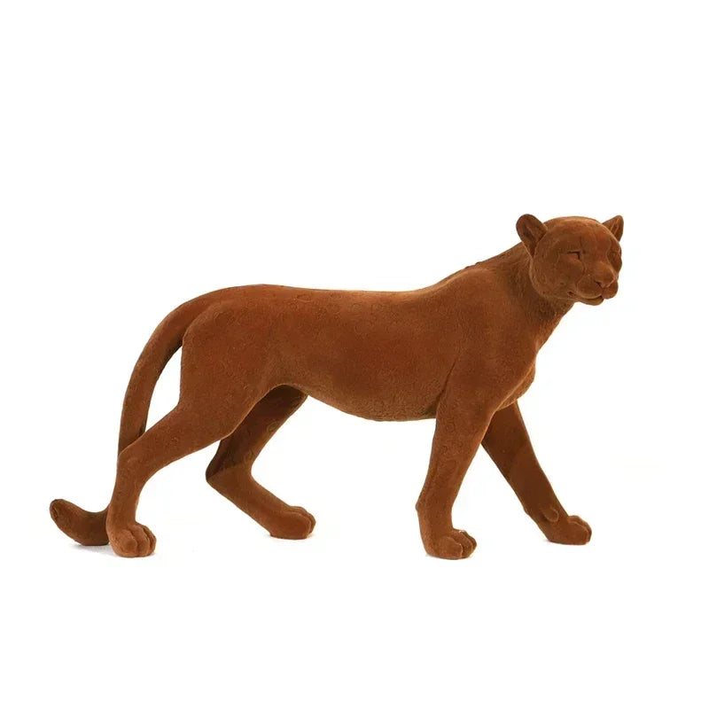 Suede Leopard Decorative Animal Sculpture