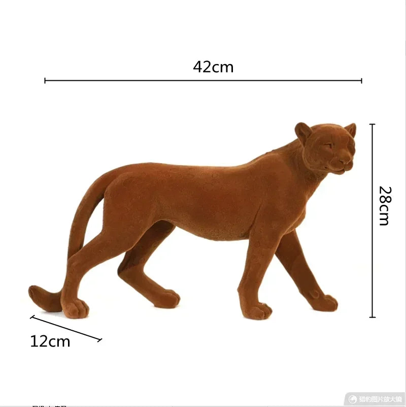 Suede Leopard Decorative Animal Sculpture