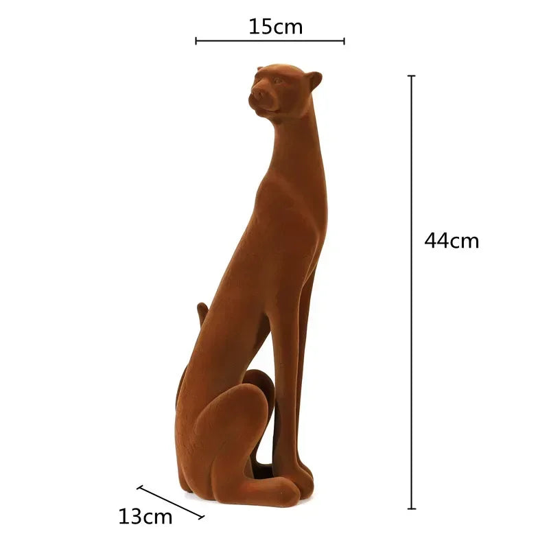Suede Leopard Decorative Animal Sculpture