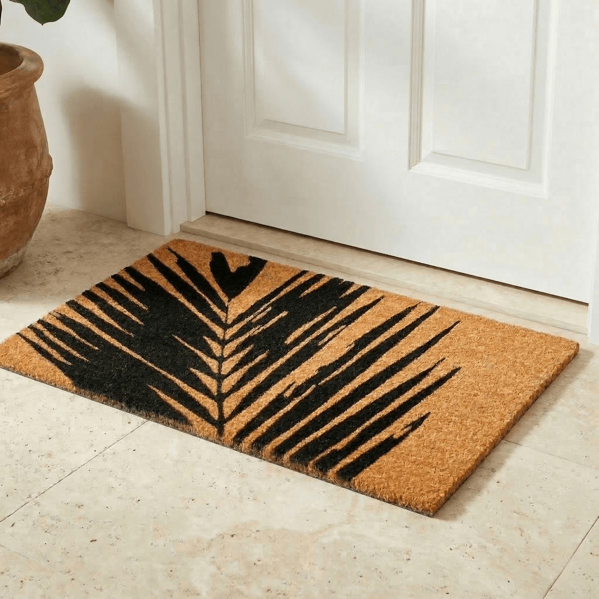Summertime Palm Leaf Coir Doormat