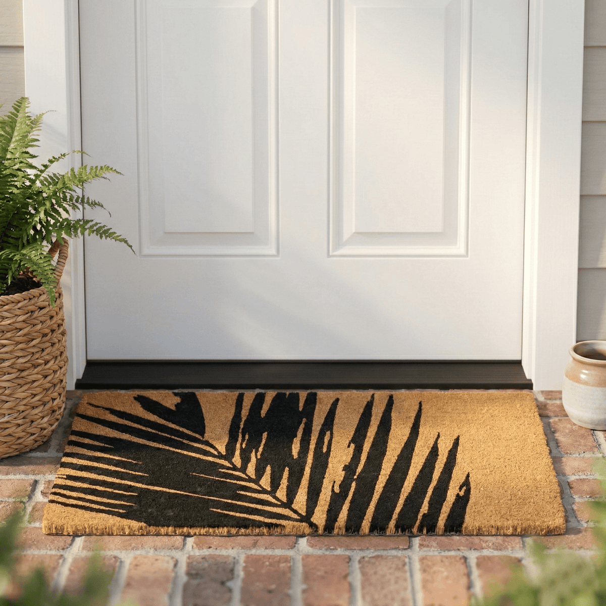 Summertime Palm Leaf Coir Doormat