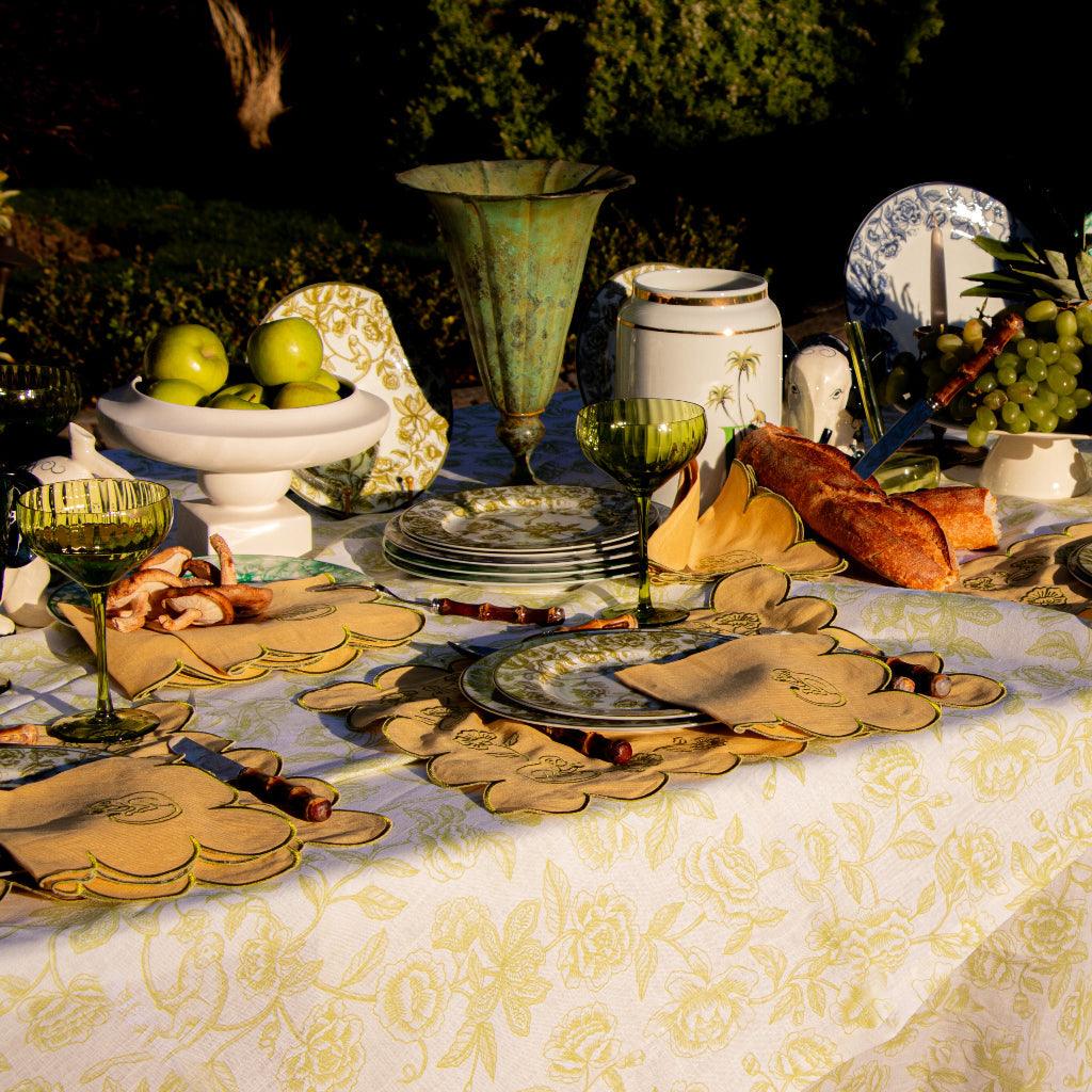 Sunlit Moss Linen Placemats – Set of 4