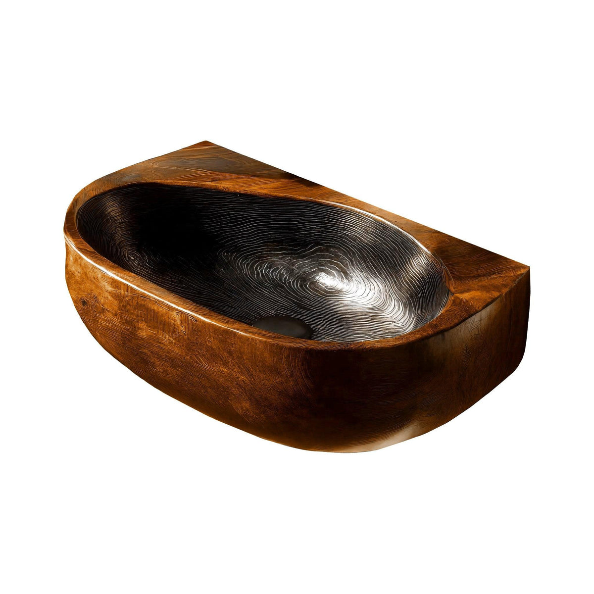 Swirlcrest Sculpted Solid Wood Vessel Sink