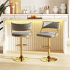 Swivel Bar Stool Set of 2 Dutch Velvet Height Adjustable Island Stools-Grey