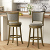 Swivel Bar Stools Set of 2 with Soft-padded Back and Seat-L